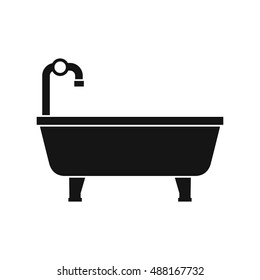 Bathtub icon in simple style on a white background vector illustration
