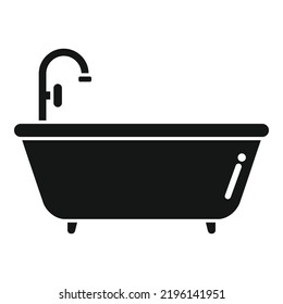 Icono de bañera simple vector. Tubería de agua. Complemento de servicio