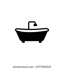 bathtub icon solid style vector