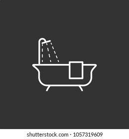 Bathtub icon, stock vector, eps10.