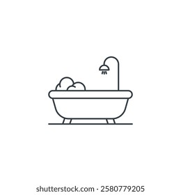 Bathtub icon symbol vector illustration isolated on white background