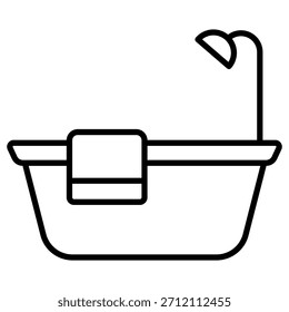 Icono de la bañera Plantilla – Limpie el símbolo mínimo del cuarto de baño