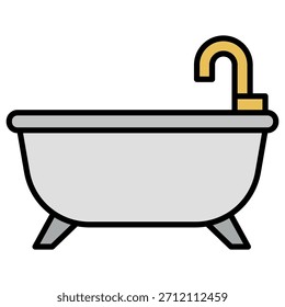 Bathtub Icon Template – Clean Minimal Bathroom Symbol