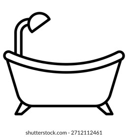 Bathtub Icon Template – Clean Minimal Bathroom Symbol