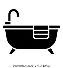 Icono de la bañera Plantilla – Limpie el símbolo mínimo del cuarto de baño