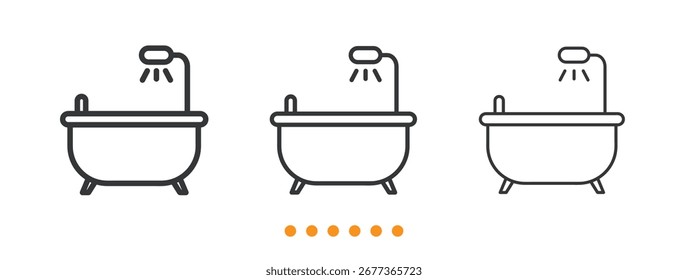 Bathtub icon. Thin line icon vector
