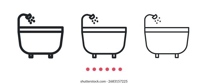 Bathtub icon. Thin line icon vector