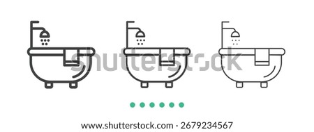 Bathtub icon. Thin line icon vector