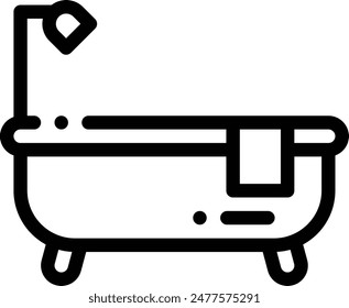 bathtub icon. Thin Linear Style Design Isolated On White Background