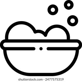 icono de bañera. Diseño De Estilo Lineal Delgado Aislado Sobre Fondo Blanco