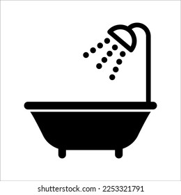 Bathtub icon trendy design template, on white background.