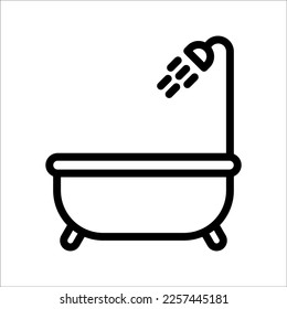 Bathtub icon trendy design template, on white background.