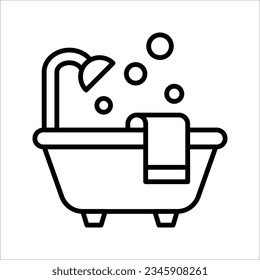 Bathtub icon trendy design template, vector illustration on white background