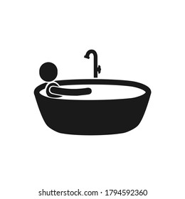 Bathtub icon in trendy flat design and modern style