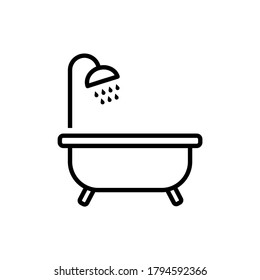Bathtub icon in trendy flat design and modern style