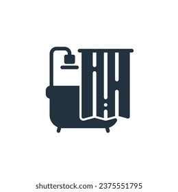 Bathtub icon in trendy flat style isolated on white background. bathtub concept icon illustration for web and mobile design.