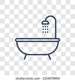 Bathtub icon. Trendy linear Bathtub logo concept on transparent background from Hotel and Restaurant collection