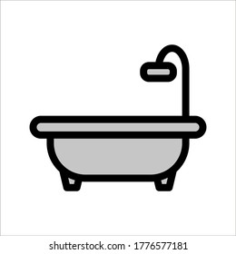 bathtub icon vector for any purposes on white background