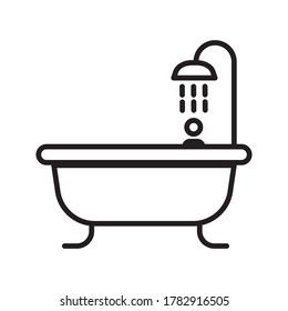 bathtub icon vector for any purposes on white background