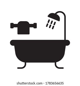 bathtub icon vector for any purposes on white background