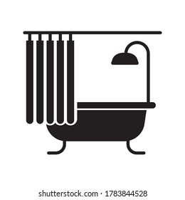 bathtub icon vector for any purposes on white background