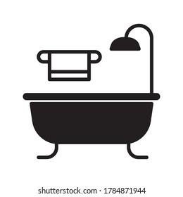 vector de icono de bañera para cualquier propósito sobre fondo blanco