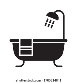 bathtub icon vector for any purposes on white background