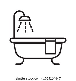 bathtub icon vector for any purposes on white background