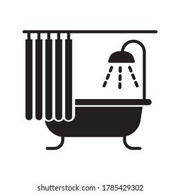 bathtub icon vector for any purposes on white background