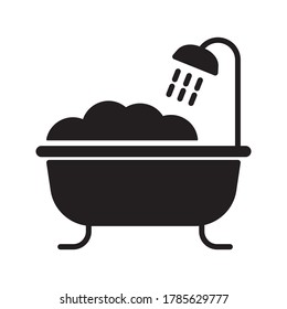 bathtub icon vector for any purposes on white background