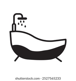 bathtub icon vector color editable
