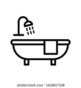 Bathtub icon vector design template ilustrasion