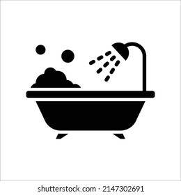 Badewanne Symbol Vektordesign-Vorlage einfach und sauber