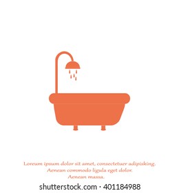bathtub icon vector eps flat app web