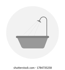 Bathtub icon vector, filled flat sign, solid pictogram isolated on white. eps. Shower Icon 10