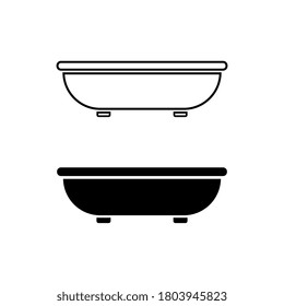 Bathtub icon vector, filled flat sign, solid pictogram isolated on white.
