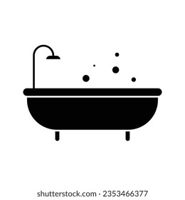 Bathtub icon vector, filled flat sign, solid illustration on white background..eps
