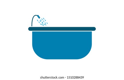 Bathtub icon vector, flat design best vector icon