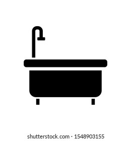 bathtub icon vector in flat style design template