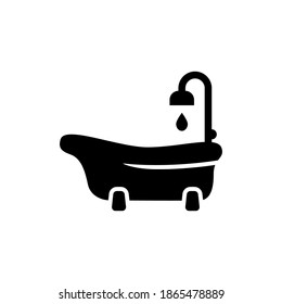 bathtub icon, vector, glyph style design