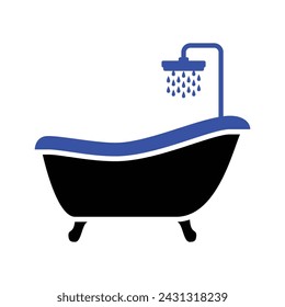 Bathtub Icon, Vector Graphics Illustrations 