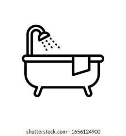 icono de la bañera vectorial, logotipo de ilustración