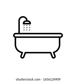bathtub icon vector, illustration logo template