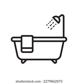 bathtub icon vector illustration logo design