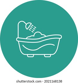 Imagen vectorial de icono de bañera. También se puede usar para aplicaciones web, aplicaciones móviles y medios impresos.