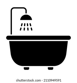 Bathtub icon vector image. Can also be used for web apps, mobile apps and print media.