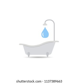 Bathtub icon. Bathtub vector isolated on a light background. Element for your design.