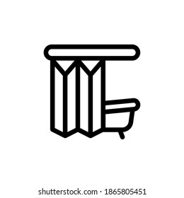 bathtub icon, vector, line art design, editable stroke