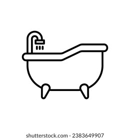 Badewanne Symbol, Vektorgrafik im Linienstil