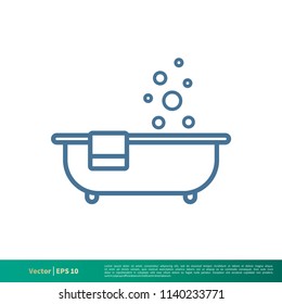 Bathtub Icon Vector Logo Template Illustration Design. Vector EPS 10.